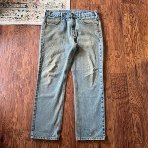 Vintage Carhartt B18 DST Denim Jeans Size 34x29 Workwear Faded Distressed